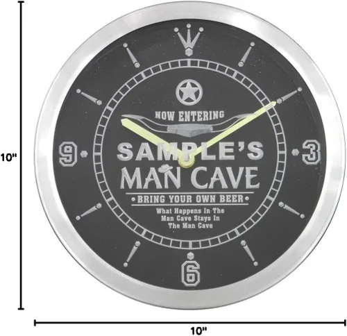 Vista 5 de ADVPRO ncpb-tm Man Cave Cowboys - Reloj de pared LED de neón con letrero de barra de nombre