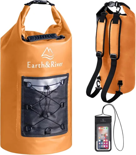 Vista 20 de EARTH&RIVER Mochila seca impermeable de alta calidad, extra gruesa, protección para todas las actividades acuáticas y campamentos, bolsa seca ligera