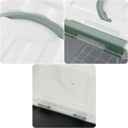 Vista 3 de Kiddream Paquete de 6 contenedores de almacenamiento de plástico transparente con tapas, contenedor de almacenamiento con pestillo