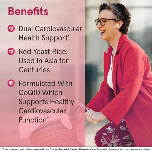 Vista 4 de Jarrow Formulas Arroz de Levadura Roja 1200 mg y CoQ10 100 mg por Porción - 120 Cápsulas Vegetales, 60 Porciones - Suplemento Dietético Herbal