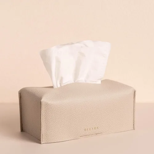 Vista 7 de OLETHA Funda para Caja de Pañuelos Rectangular Estética, Portador de Pañuelos de Caja Plana Mediana Rectangular, Negro