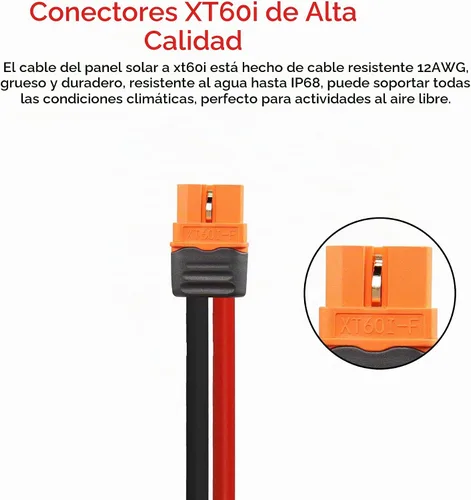 Vista 2 de CERRXIAN Conector de panel solar 16.4FT/5M 12AWG a XT60i Cable de alimentación de panel solar hembra para estación de energía portátil, RV, batería