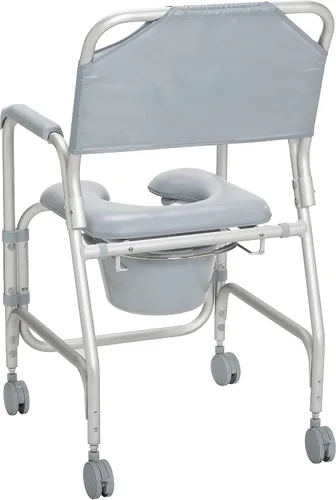 Vista 4 de Drive Medical 11114KD-1 - Silla de ducha con ruedas, color gris