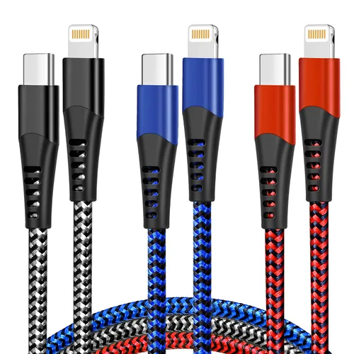 Vista 12 de Cable USB a Lightning, paquete de 5 cables de carga rápida para iPhone Negro