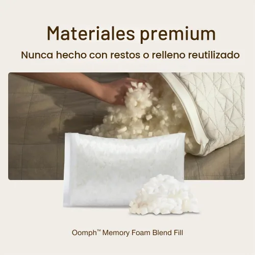 Vista 3 de Coop Home Goods Relleno extra Oomph, espuma viscoelástica de corte cruzado, relleno de almohada de densidad media, bolsa de relleno extra, recarga