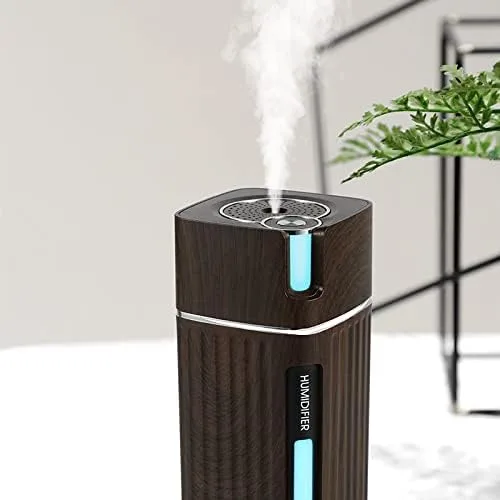 Vista 3 de Humidificador de escritorio de 10.1 fl oz, humidificador de aire portátil USB con luz, humidificador ultrasónico de escritorio, mini humidificador