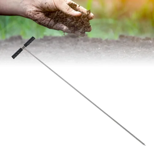Vista 2 de generic 32"-48" Adjustable Stainless Steel Floor Rod 5 Section Septic Tank Tanks Underground Pipe Detection Tool Compaction Tests