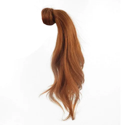 Vista 4 de Extensiones de cabello humano 100 % real, ondulado, corto, envolvente, cola de caballo, 8 pulgadas (2.22 onzas 1#negro azabache)