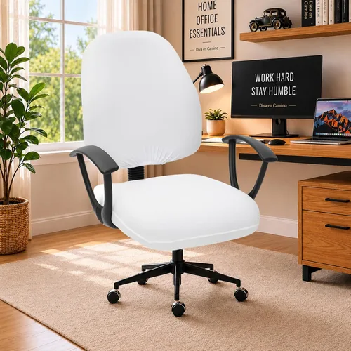 Vista 89 de Fundas elásticas resistentes al agua para sillas de computadora - Protectores lavables para respaldo giratorio y asiento para mascotas - Negro