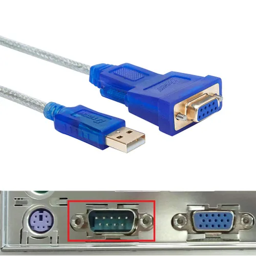 Vista 2 de DTech Adaptador USB a serie de 10 pies USB a RS232 DB9 Cable hembra puerto COM con chipset FTDI compatible con Windows 11 10 8 7 Mac Linux