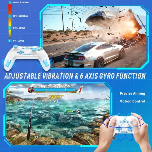 Vista 6 de Controlador Bluetooth compatible con Windows 7 8 10PCiOSAndroidSwitchSteamOLED consola de juegos control remoto inalámbrico Pro Dual Shock