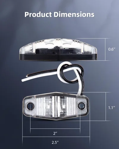 Vista 6 de 4x 2.5" luces LED ámbar para camión y remolque, luces ovaladas para parachoques laterales, impermeables, selladas, montadas en superficie