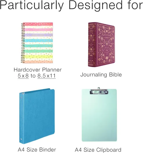 Vista 5 de diodrio, Paquete de 2 portalápices con banda elástica ajustable para diarios, cuadernos, planificadores, carpetas, fundas para tabletas