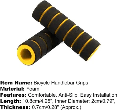 Vista 3 de 1 par de empuñaduras de manillar de bicicleta espuma suave MTB bicicleta bicicleta antideslizante agarre Ciclismo Riding Handle Covers