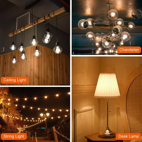 Vista 7 de TJOY Paquete de 24 bombillas LED S14 de repuesto, 1 vatio, inastillables y resistentes al agua para tiras de luces de exteriores, estilo Edison