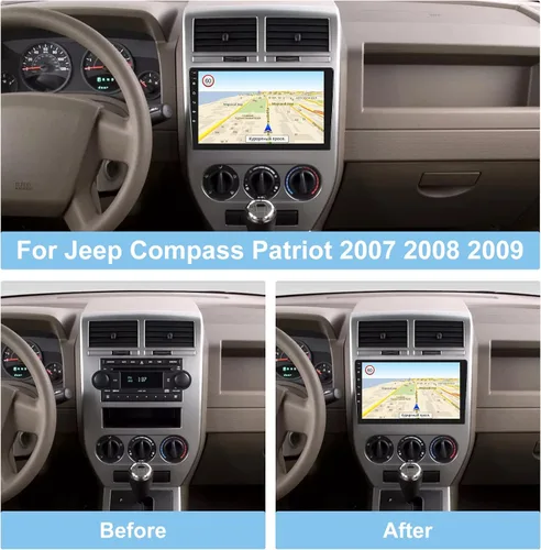 Vista 2 de [2G+32G] Radio de coche para Jeep Compass Patriot 2007 2008 2009, 10.1 pulgadas Android pantalla táctil estéreo, Carplay/Android Auto/Mirror