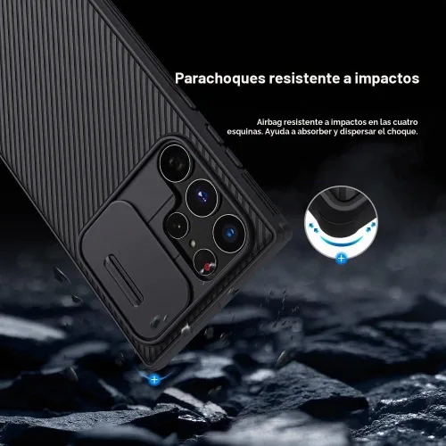 Vista 4 de Mangix Funda para Samsung Galaxy S22 Ultra con cubierta para cámara, delgada funda protectora de policarbonato delgado a prueba de golpes