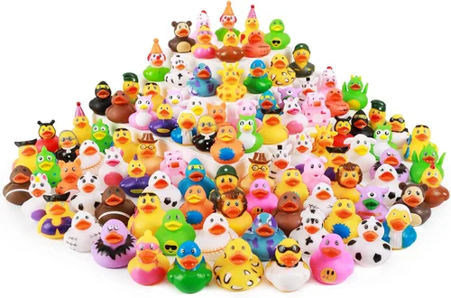 Vista 10 de XY-WQ Paquete de 50 patos de goma para patitos Jeeps, surtido de juguetes