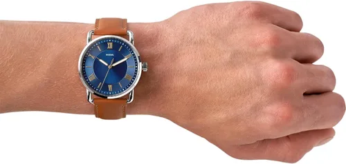 Vista 5 de Fossil Copeland - Reloj de cuarzo de acero inoxidable con correa de piel para hombre.