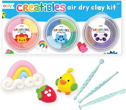Vista 10 de Ooly Creatibles - Kit de joyería de arcilla seca al aire para niños, kit de fabricación de joyas artísticas con 6 colores de arcilla, cuentas