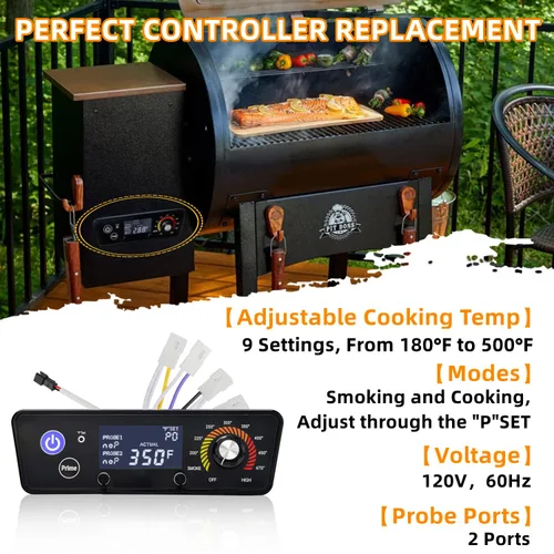 Vista 7 de Piezas de repuesto de controlador de termostato digital actualizado con pantalla LCD para parrillas de pellets Pit Boss Smokers Austin