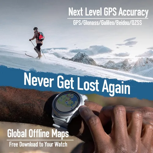 Vista 6 de Reloj GPS COROS APEX 2 Serie para Exteriores, 1.2" Zafiro Titanio, Navegación en la muñeca, Mapas sin conexión, Monitor de frecuencia cardíaca, Gris