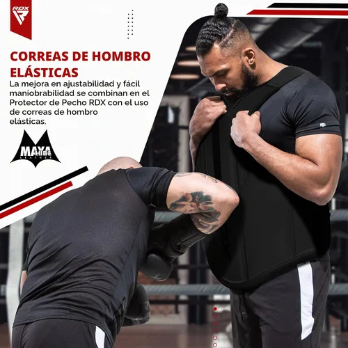 Vista 5 de RDX Protector de Cuerpo para Boxeo, Protector de Pecho para MMA Kickboxing Muay Thai, Chaleco para Entrenamiento de Sparring con Golpes Pesados
