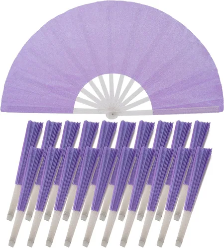 Vista 21 de 10 ventiladores plegables grandes de mano para hombres y mujeres, abanicos decorativos plegables, accesorios rave, utilizado para bailes, fiestas