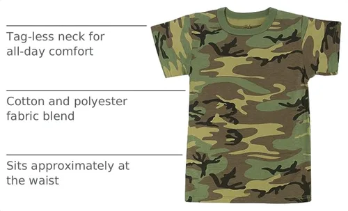 Vista 4 de Rothco Kids Camo T-Shirt Camuflaje del bosque