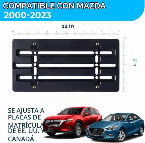 Vista 2 de Soporte de placa de parachoques delantero para Mazda 2000-2025, 2026, juego de soportes de placa con 6 tornillos únicos y kit de llave, kit