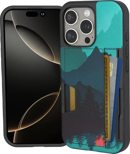 Vista 32 de Smartish Funda tipo cartera para iPhone 11 Pro - Wallet Slayer Vol. 2 [soporte protector delgado] tarjetero (seda) - Black Tie Affair