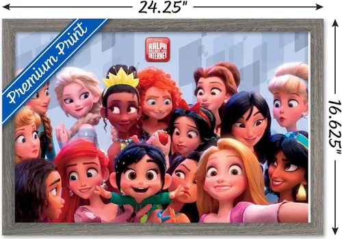 Vista 3 de Trends International Disney Wreck It Ralph: Ralph Breaks The Internet - Póster de pared de princesa, 14.725 x 22.375 pulgadas, versión enmarcada