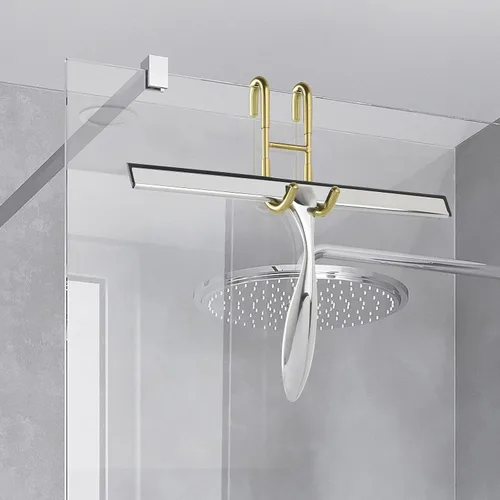 Vista 12 de Simtive Ganchos para Puerta de Ducha (Paquete de 2), Ganchos para Toallas para Baño de Vidrio Sin Marco para Squeegee, Negro