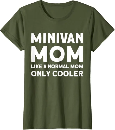 Vista 5 de Minivan Mom Like A Normal Mom Only Cooler Funny Family Car Camiseta, Negro