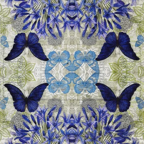 Vista 2 de Zelten Servilletas de fiesta (mariposa azul)