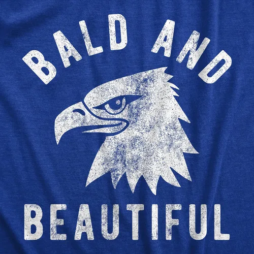 Vista 2 de Camiseta calva y hermosa para hombre, divertida y sarcástica con águila calva del 4 de julio, broma de fiesta para chicos