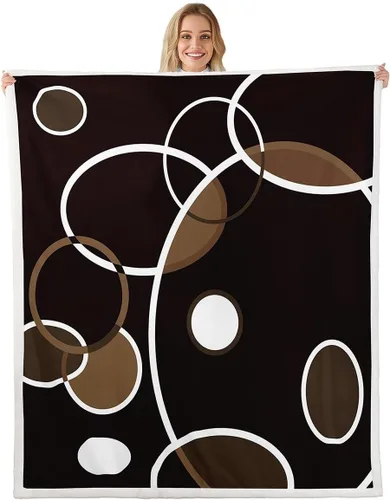 Vista 37 de Erosebridal Manta de sherpa moderna para niños y adolescentes, color naranja, verde azulado, negro, manta para silla, manta de forro polar con rayas