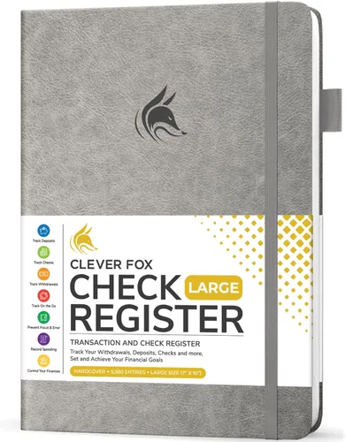 Vista 12 de Clever Fox Libro de registro de cheques – Registro de transacciones de lujo, libro de contabilidad contable, registro de cheques y libro de registro