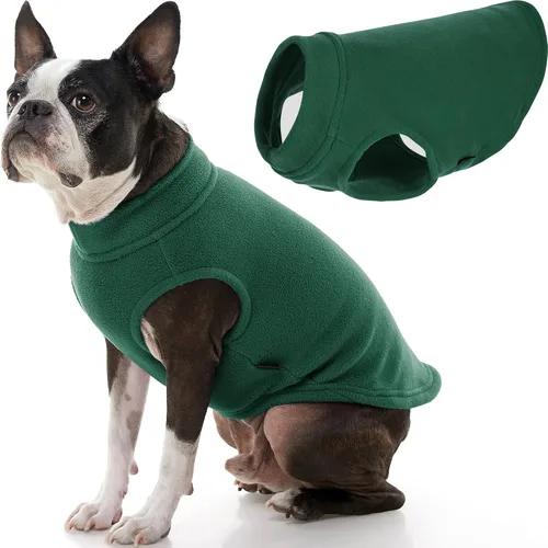 Vista 26 de Gooby - Chaleco de Vellón Elástico, Chaleco de Vellón Tipo Pullover Chaqueta Suéter para Perros, Azul Argyle, Extra Pequeño