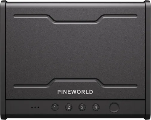 Vista 2 de PINEWORLD Caja fuerte para armas, caja de seguridad biométrica para pistola, caja fuerte para pistola con teclado retroiluminado de huellas