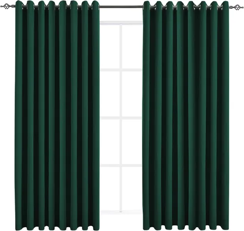 Vista 50 de Cortinas opacas para dormitorio, con aislamiento térmico y bloqueo de luz, para oscurecer la habitación, cortinas con ojales sólidos para ventana