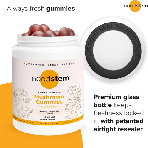 Vista 8 de Gomitas de hongos Harmony Blend Suplemento diario de hongos para adultos Complejo de hongos 10 en 1: melena de león, reishi, cordyceps, chaga y más