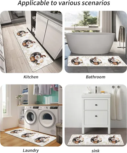 Vista 5 de Lujosa alfombra de baño de calabazas para bañera, antideslizante, de secado rápido y absorbente, de tierra de diatomeas, tapete de cocina, tapete