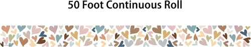 Vista 8 de Teacher Created Resources Everyone is Welcome Hearts - Borde recto enrollado de 50 pies - Decora tablones de anuncios, paredes, escritorios