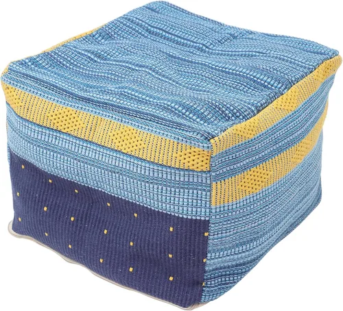 Vista 10 de VOSAREA Funda para puf otomana cuadrada, color caqui, algodón, lino