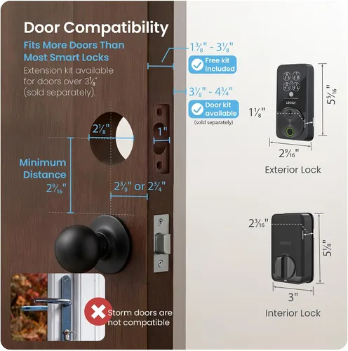 Vista 9 de Lockly Secure Pro Zeno - Cerradura inteligente con llave Apple Home Negro mate