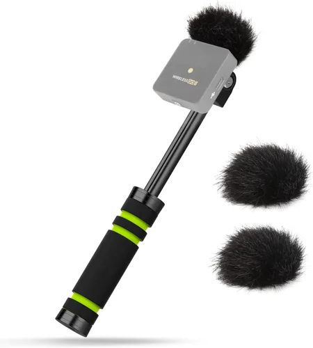 Vista 9 de YOUSHARES Lavalier - Mango de micrófono para RODE Wireless GO/GO 2/ME/Pro y DJI Mic 1/2, incluye bandera de micrófono y parabrisas de espuma