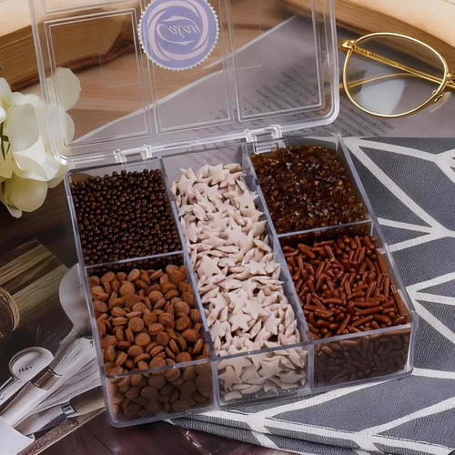 Vista 7 de Gránulos para decoración de pasteles, chispas de azúcar de chocolate de 4.8 onzas con estrellas sin pareils, confeti de azúcar y jimmies