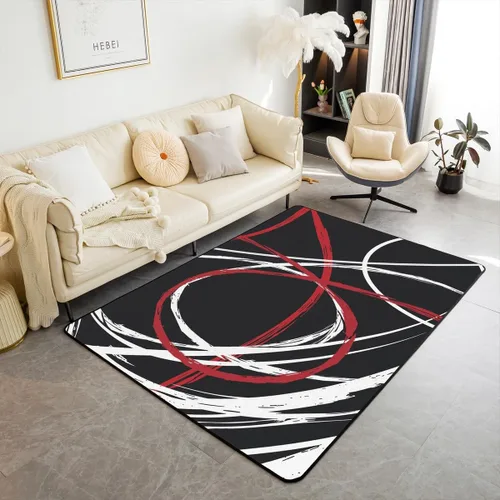 Vista 40 de Alfombra de área en espiral colorida de 3 x 5 pies, abstracta y moderna geométrica, decoración de remolinos, antideslizante, para hombres, mujeres