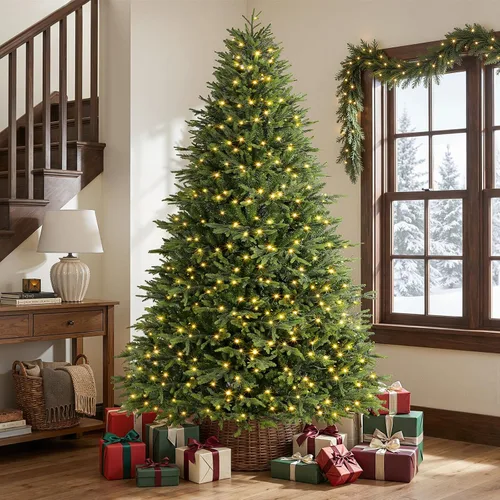 Vista 8 de SHareconn Árbol de Navidad artificial preiluminado de 7.5 pies con luces que cambian